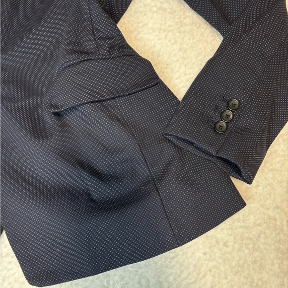 Ann Taylor Women Navy Polka Dot One Button Blazer Jacket - Picture 4 of 11
